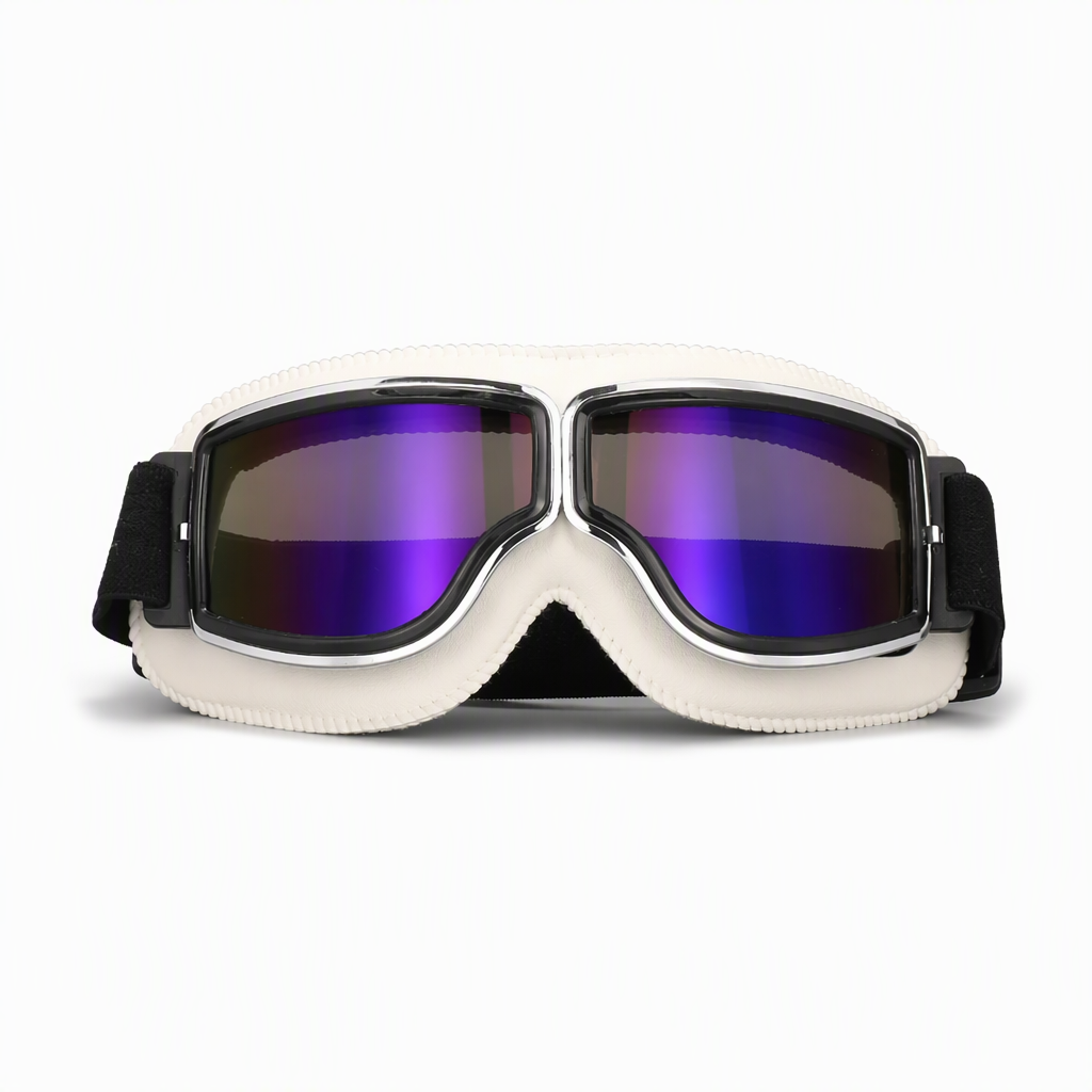 Retro Motorcycle Goggles Vintage Windproof Riding Glasses for Cruiser Helmet and Off-Road Dirt Bike