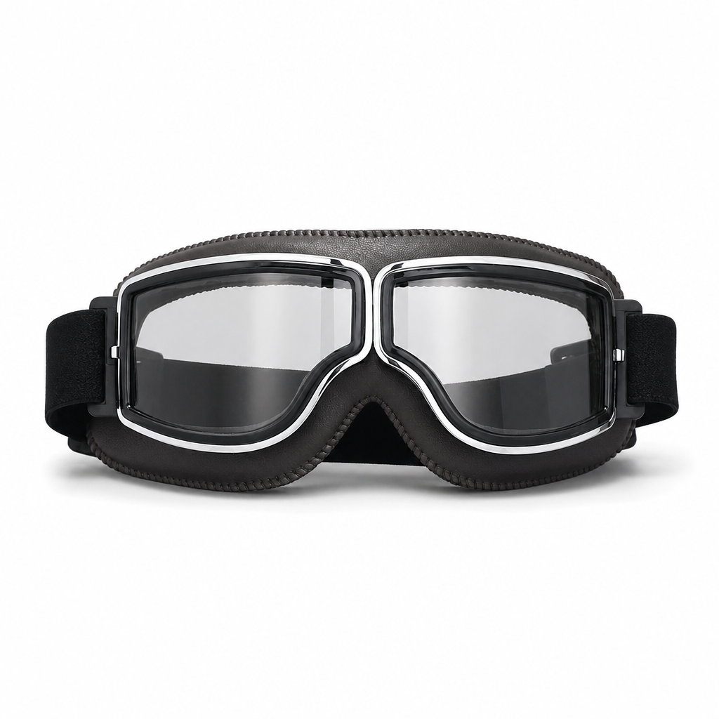 Retro Motorcycle Goggles Vintage Windproof Riding Glasses for Cruiser Helmet and Off-Road Dirt Bike