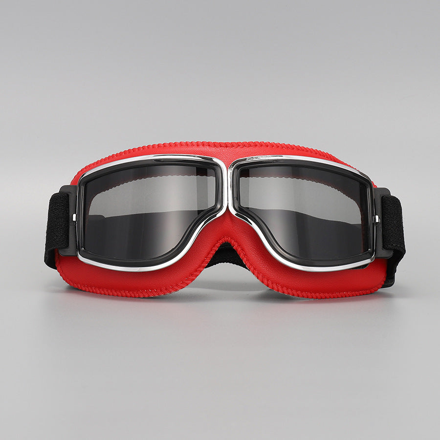 Retro Motorcycle Goggles Vintage Windproof Riding Glasses for Cruiser Helmet and Off-Road Dirt Bike