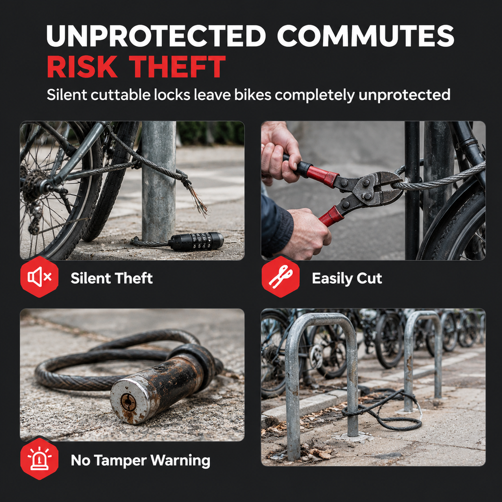 Anti-Theft Disc Brake Alarm Lock for Bicycles Mountain Bikes Motorcycles and Electric Bikes