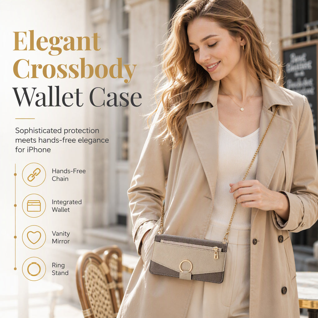 📱 50% OFF! ✨ Luxury Crossbody Wallet Phone Case with Card Slots & Kickstand 👛