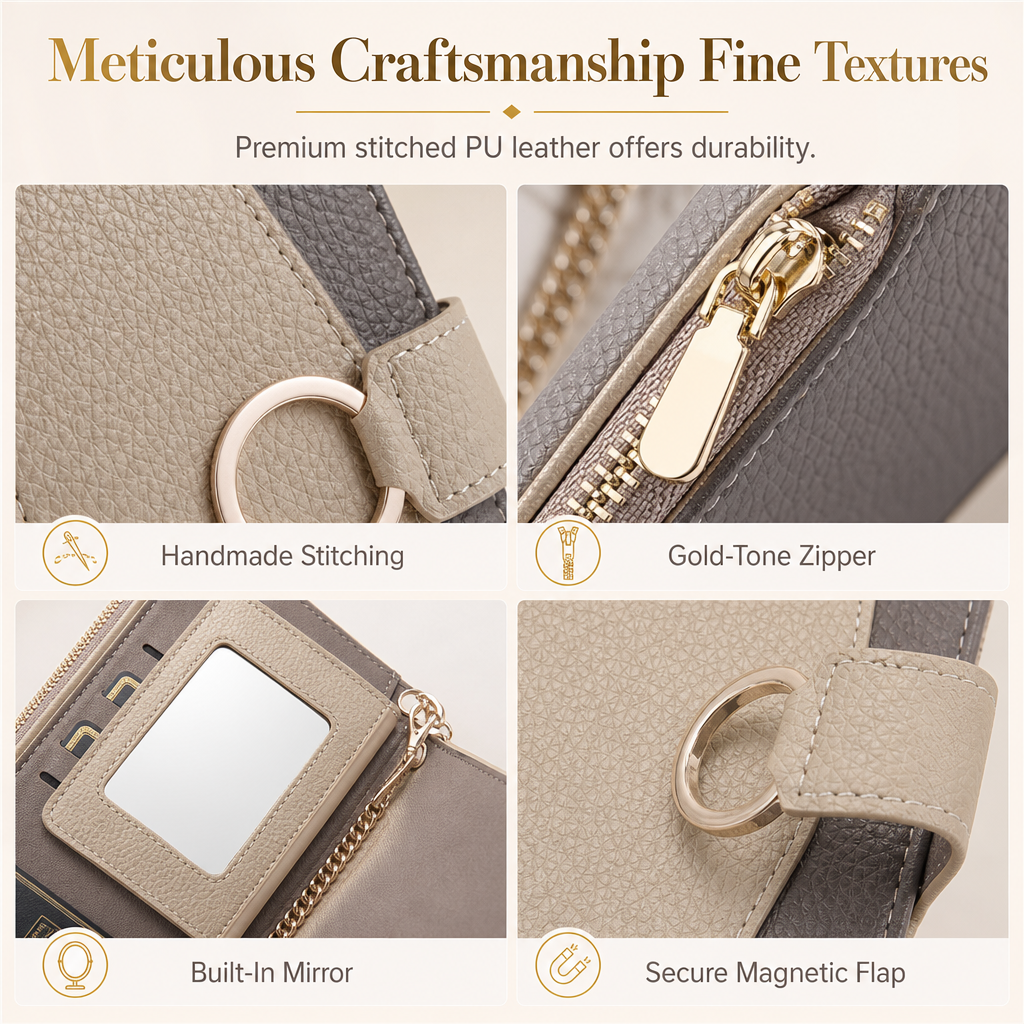 📱 50% OFF! ✨ Luxury Crossbody Wallet Phone Case with Card Slots & Kickstand 👛