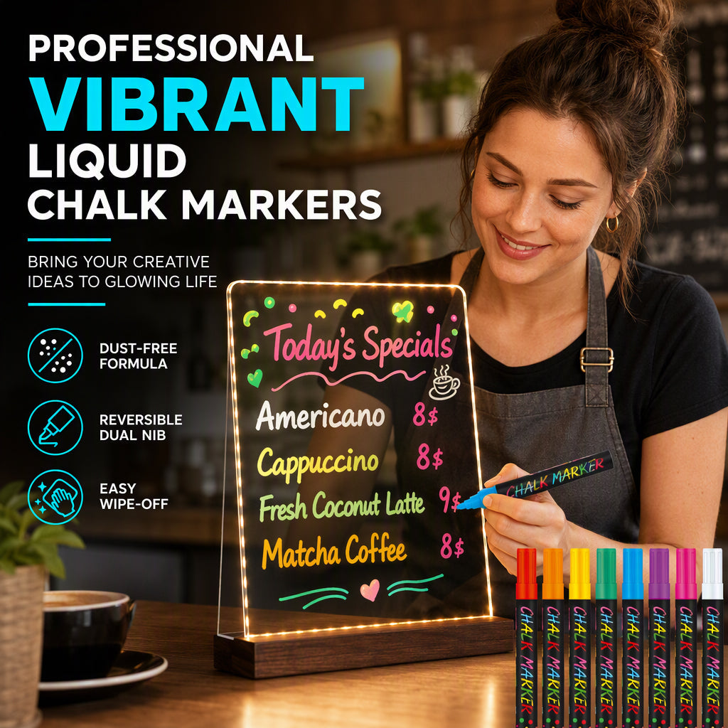 Vibrant Liquid Chalk Markers for Multiple Surfaces