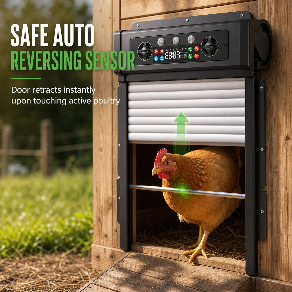 🔥50% OFF!!📢🐔 Solar Powered Automatic Chicken Coop Door – Remote Control & Anti-Pinch Protection, Make Daily Coop Opening Easier for Poultry Owners ✨