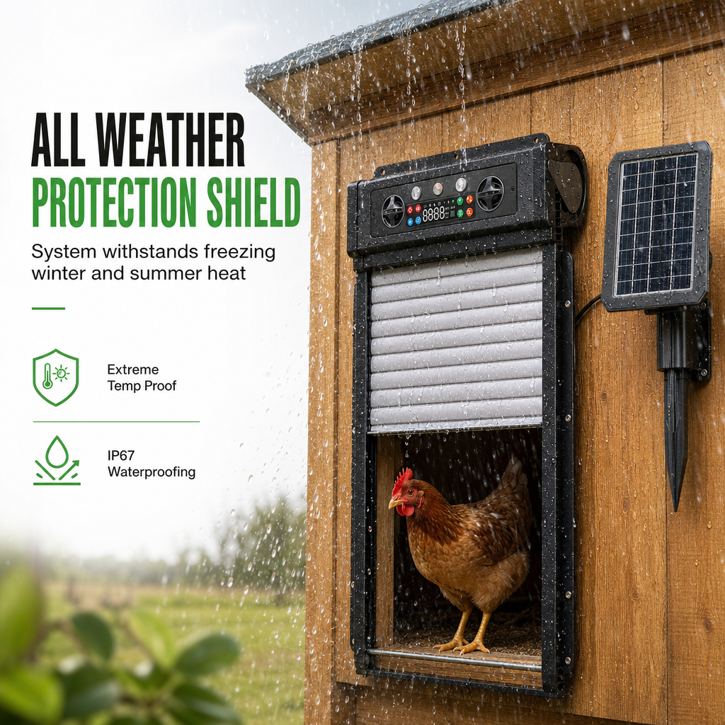 🔥50% OFF!!📢🐔 Solar Powered Automatic Chicken Coop Door – Remote Control & Anti-Pinch Protection, Make Daily Coop Opening Easier for Poultry Owners ✨