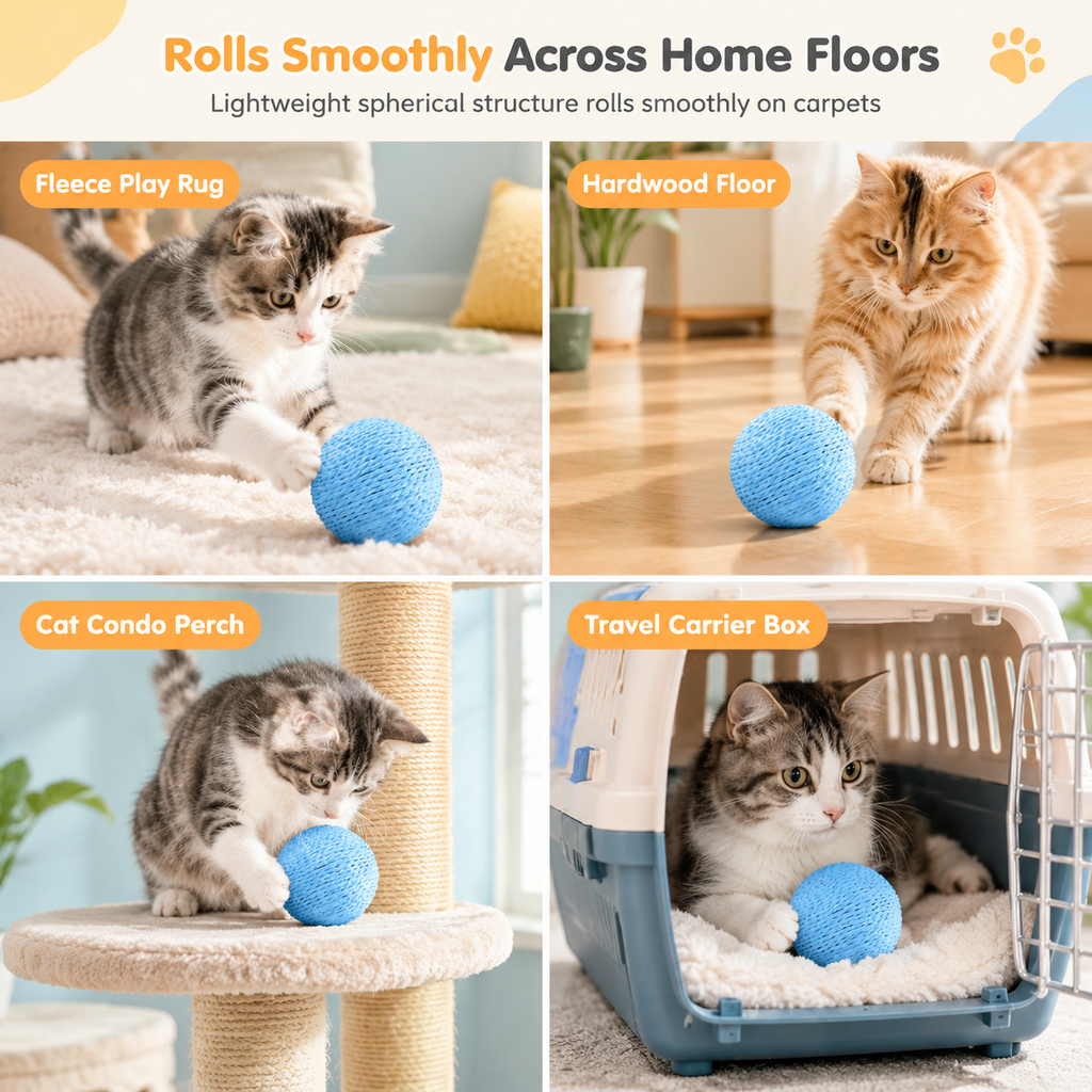 🐱 50% OFF! 🧶 Bite-Resistant Sisal Ball – Durable play for cats & kittens ✨
