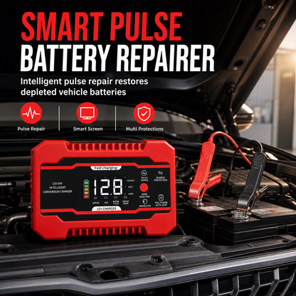 📢📢 50% OFF! 12V 6A Smart Battery Charger – Pulse Repair Mode for Car & Motorcycle Lead-Acid Batteries 🔋🚗
