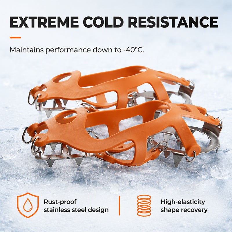 18-Teeth Stainless Steel Crampons for Hiking and Snow