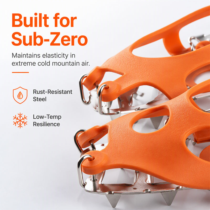 18-Teeth Stainless Steel Crampons for Hiking and Snow