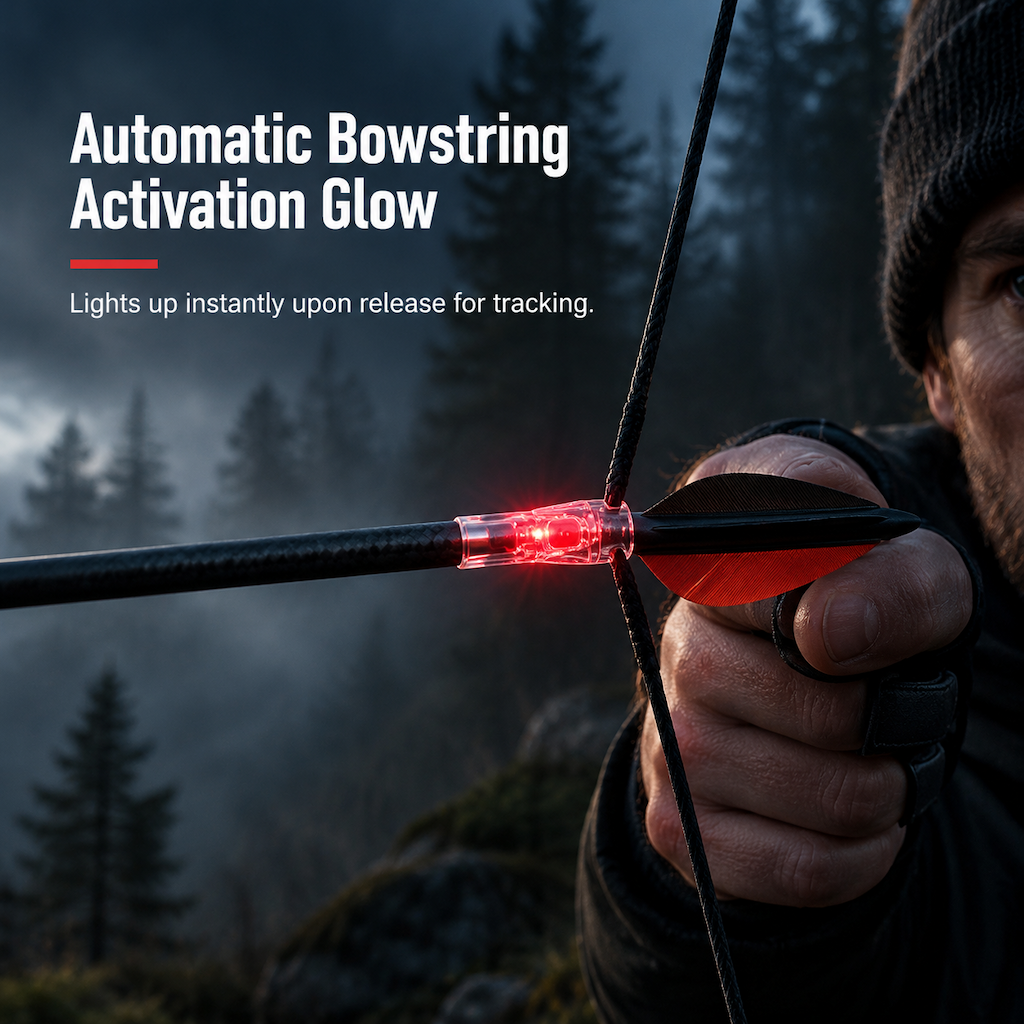 Automatic LED Lighted Arrow Nock for 6.2mm Inner Diameter Arrow Shafts