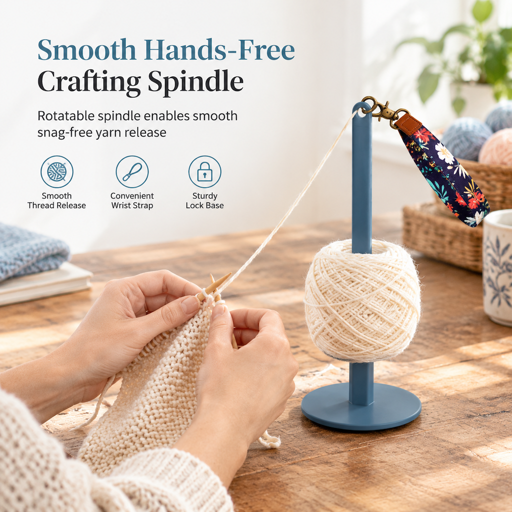 📢📢50% OFF !! ⏰Portable Plastic Handheld Yarn Holder with Wrist Strap for Knitting and Crocheting Travel Yarn Storage Dispenser