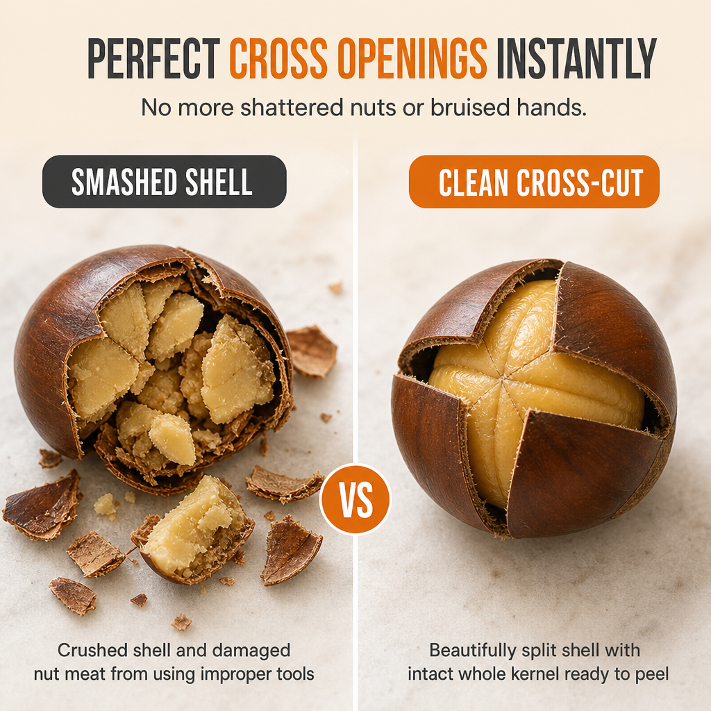 🌰 50% OFF! 🔧 Stainless Steel Nut Cracker – Lever press & cross scoring ✨