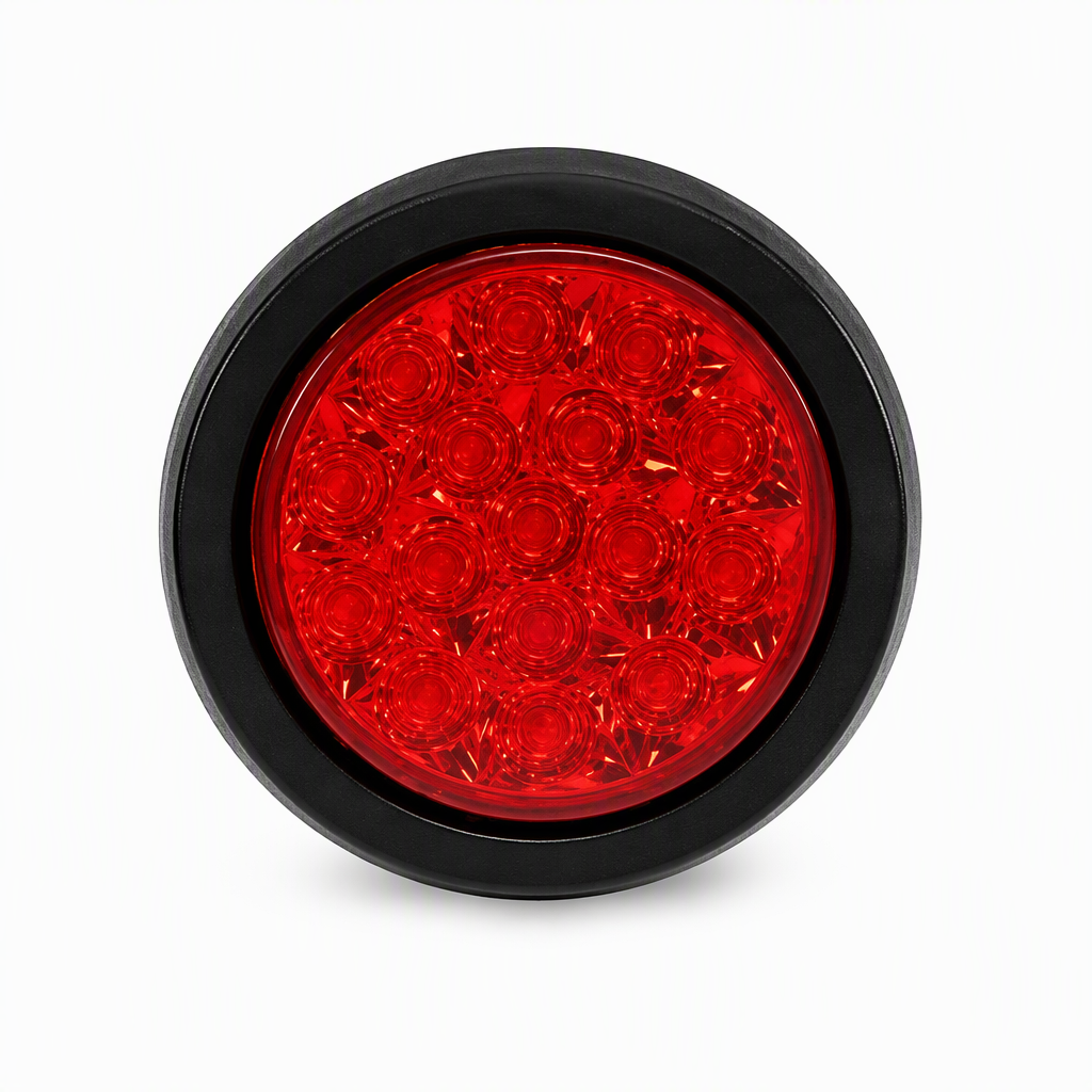 1 Pair of 4 Inch Round LED Tail Lights 12V 24V Turn Signal Brake Lights for Trucks and Trailers
