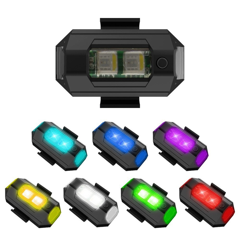 Multicolor LED Strobe Warning Light with Vibration Sensor and Remote Control for Motorcycle Drone Bicycle and Outdoor Use