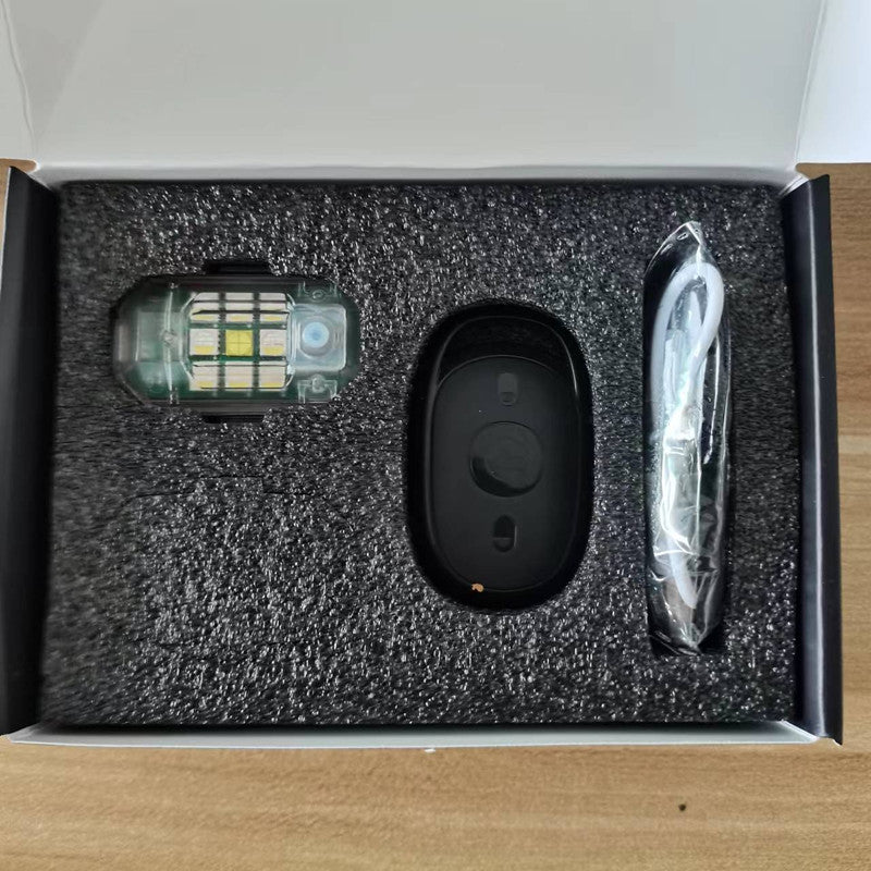 Multicolor LED Strobe Warning Light with Vibration Sensor and Remote Control for Motorcycle Drone Bicycle and Outdoor Use