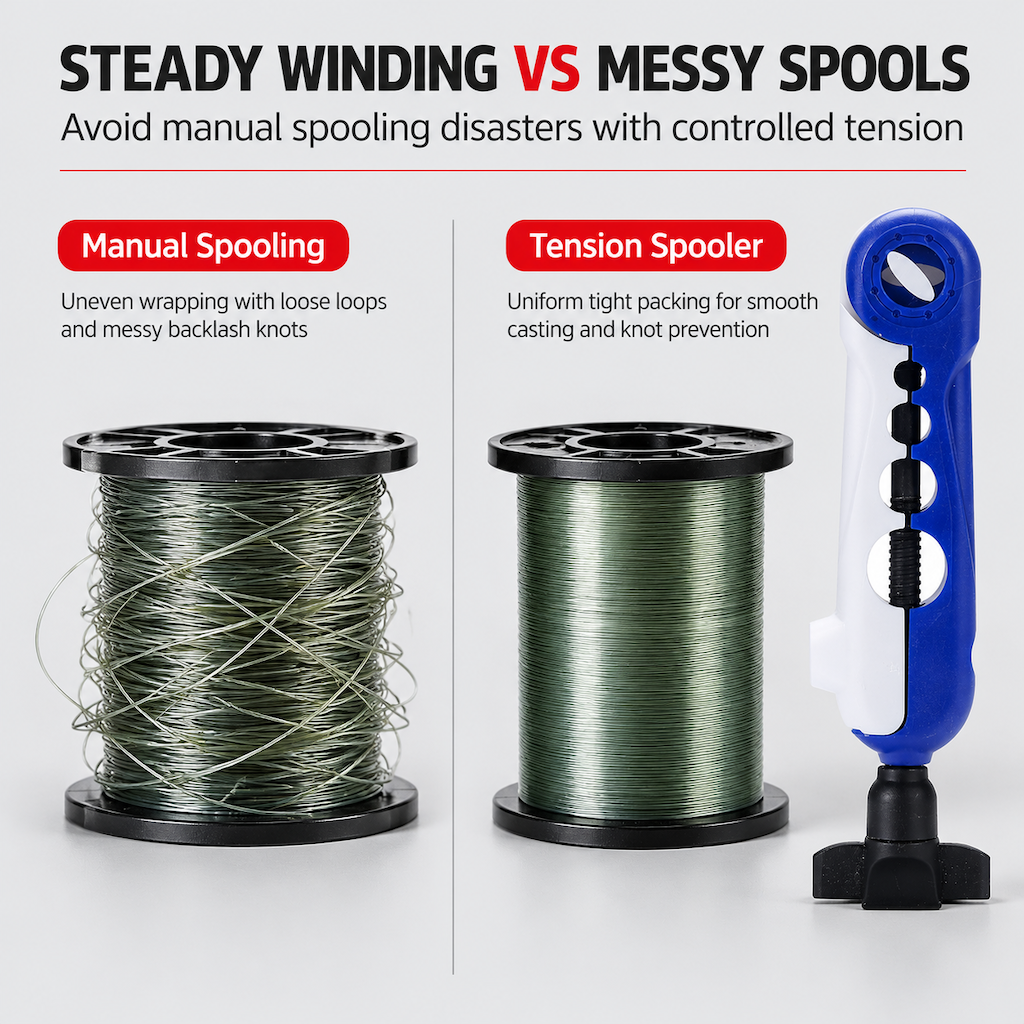 📢📢 50% OFF🎣Portable Fishing Line Spooler & Reel Winder – Compact Fishing Tackle Accessory