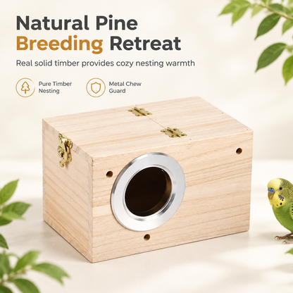 ✨50%OFF🐦Wooden Bird Nesting Box for Budgies Lovebirds and Small Birds