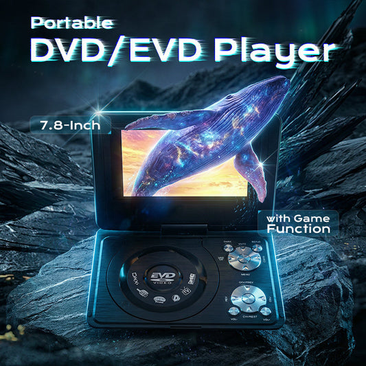 📢📢LIMITED-TIME 50% OFF⏰7.8-Inch Portable DVD/EVD Player with Game Function