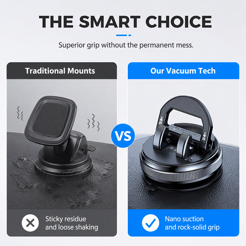 Foldable Rotatable Car Phone Mount with Sticky Vacuum Suction Cup for Dashboard
