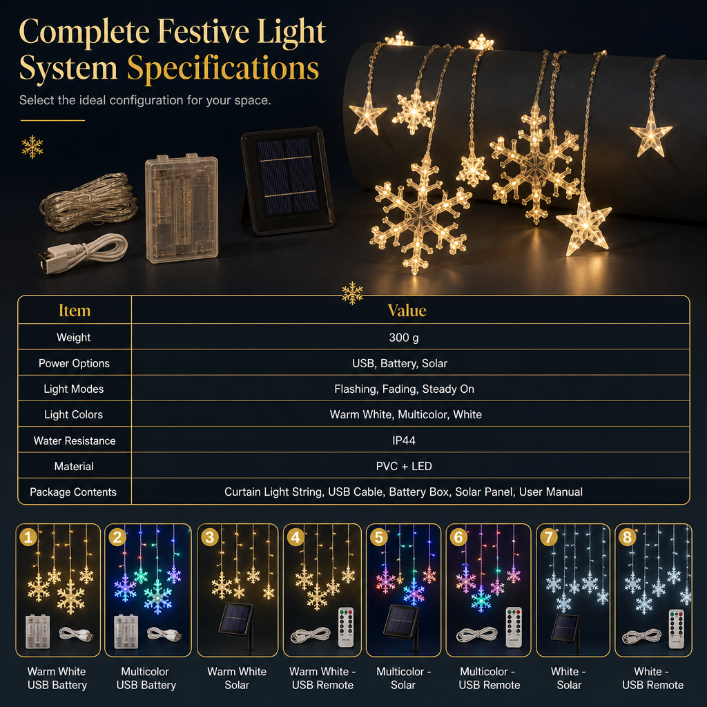 ❄️ 50% OFF! ✨ LED Snowflake Curtain Lights – Waterproof & festive décor ✨
