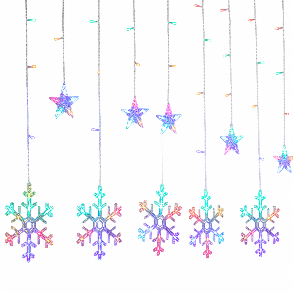 ❄️ 50% OFF! ✨ LED Snowflake Curtain Lights – Waterproof & festive décor ✨