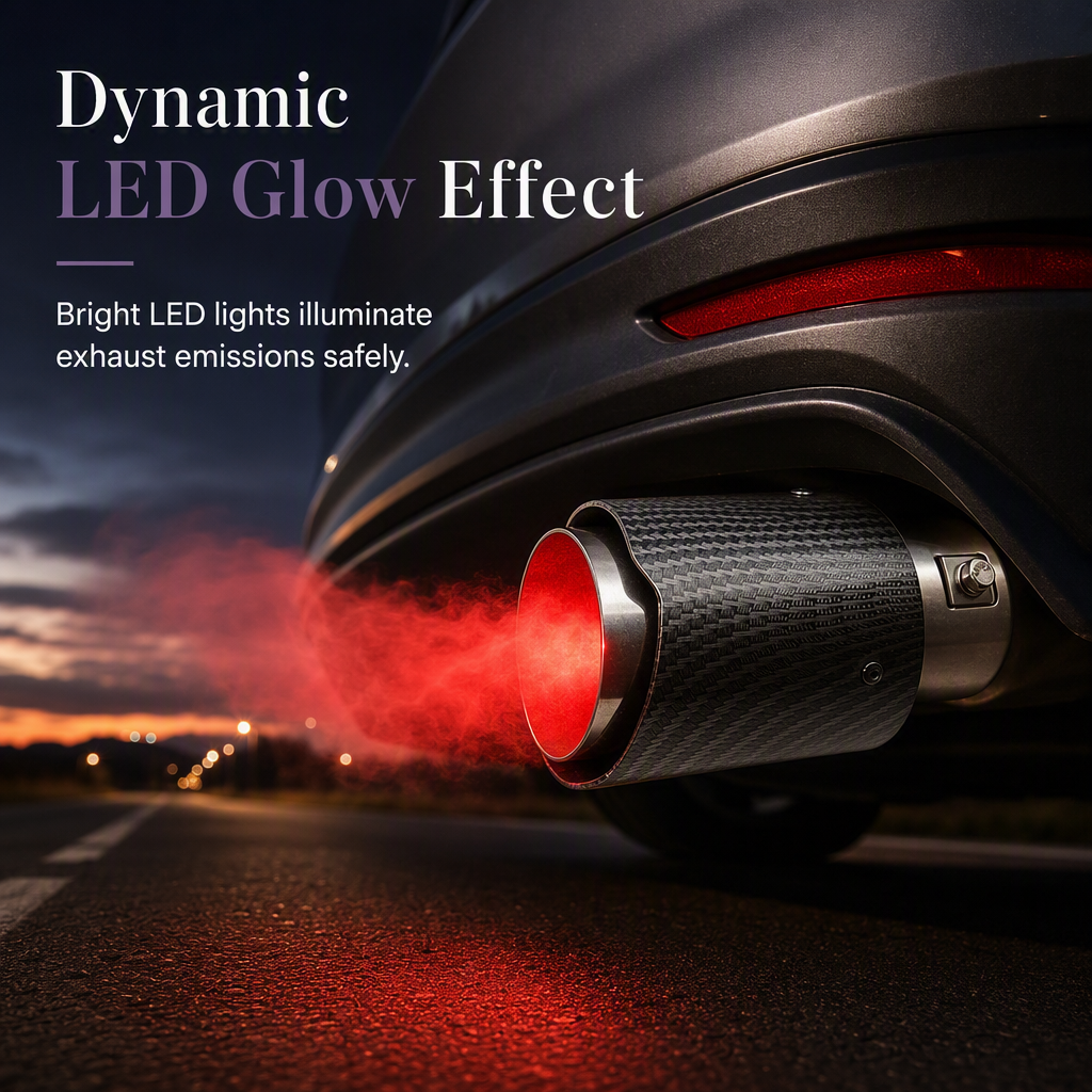 📢📢 50% OFF🔥 LED Car Exhaust Tip – Stainless Steel Build & Bold Red or Blue Glow for Sporty Styling