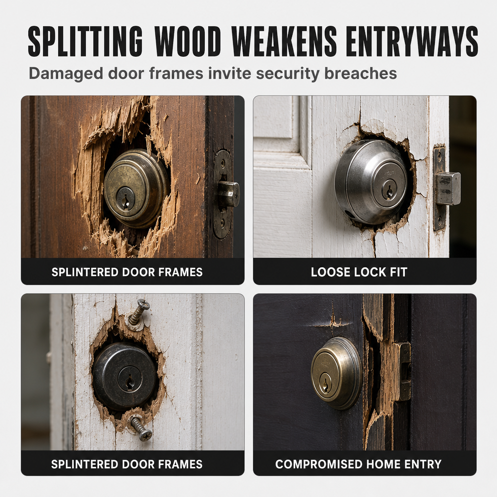 Stainless Steel Single Hole Door Lock Reinforcement Plate for Indoor Wooden Doors with Screws