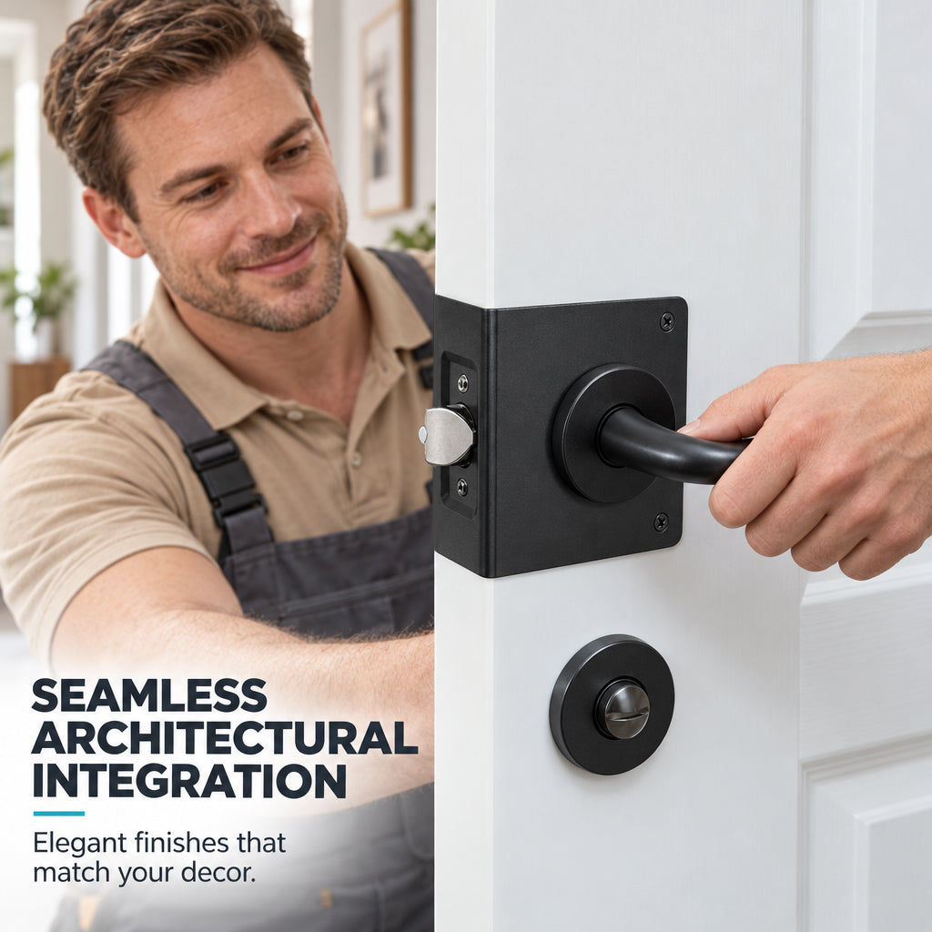 Stainless Steel Single Hole Door Lock Reinforcement Plate for Indoor Wooden Doors with Screws