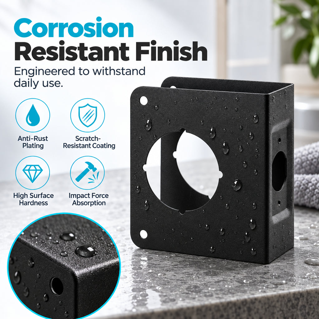 Stainless Steel Single Hole Door Lock Reinforcement Plate for Indoor Wooden Doors with Screws
