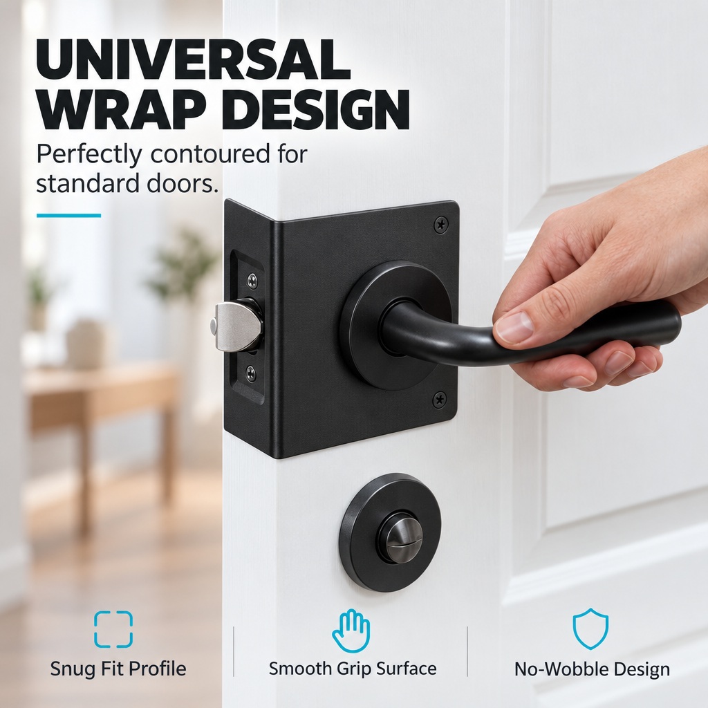 Stainless Steel Single Hole Door Lock Reinforcement Plate for Indoor Wooden Doors with Screws