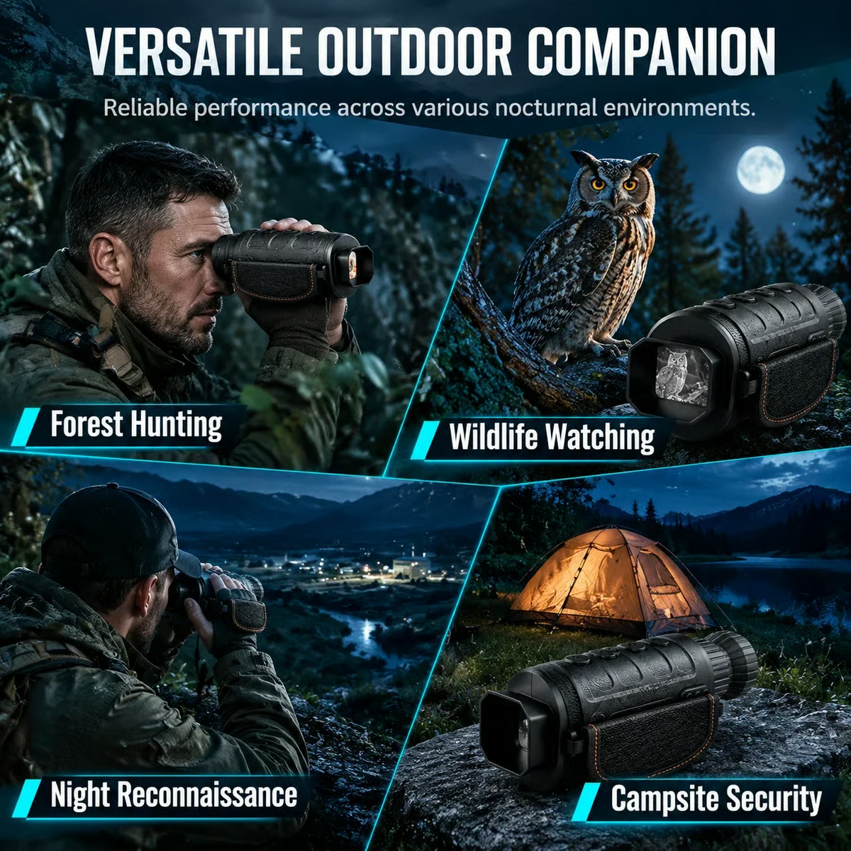 📢📢 50% OFF🔍1080P HD Night Vision Monocular – 16X Digital Zoom for Outdoor Adventures & Wildlife Viewing