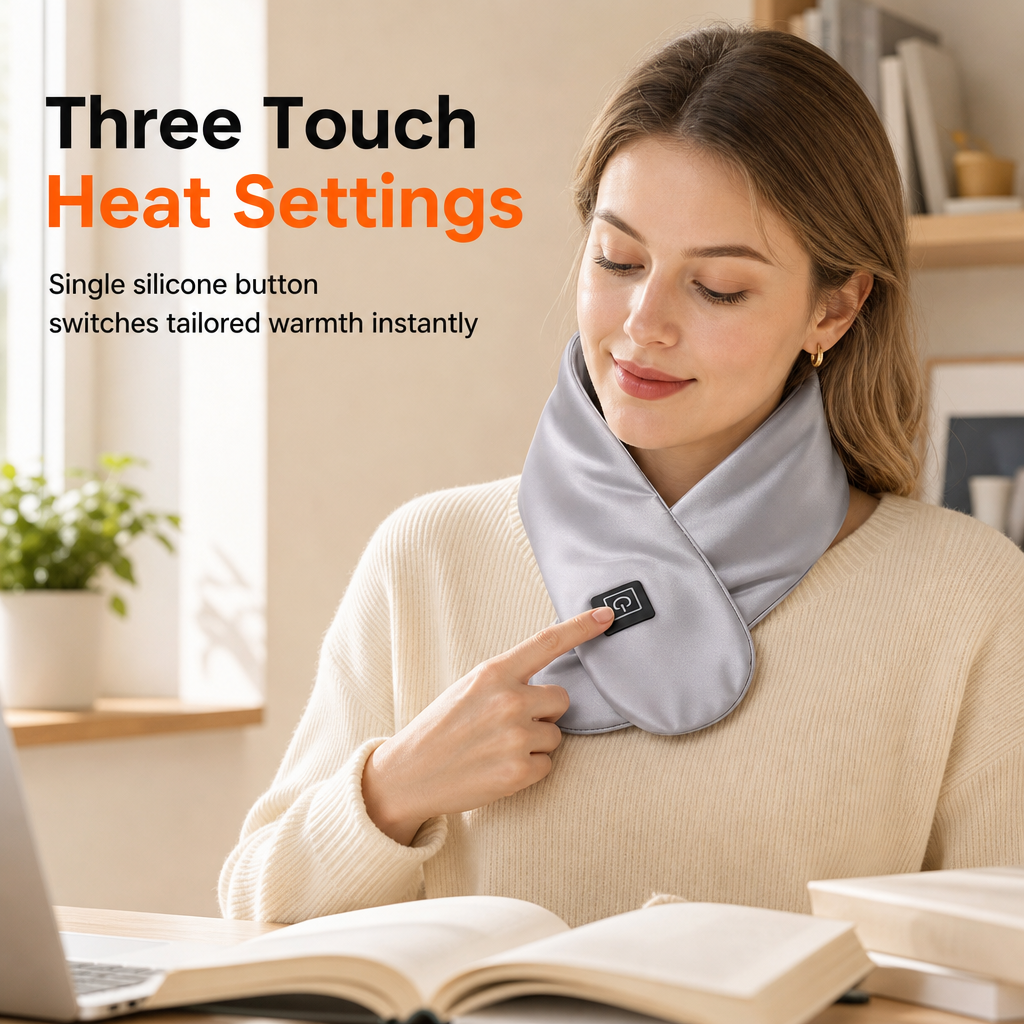 📢📢50% OFF !! ⏰Electric Heated Neck Wrap Rechargeable Graphene Heating Neck Scarf with Massage for Cervical Spine Warmth and Support