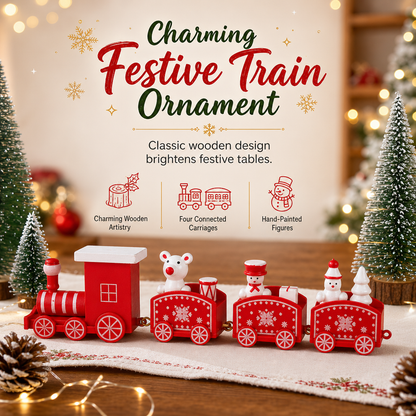📢📢 50% OFF🎄Mini Christmas Train Ornament – Festive Tabletop Decor, Window Display & Cake Topper