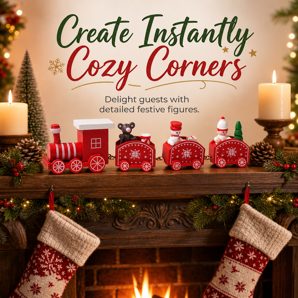 📢📢 50% OFF🎄Mini Christmas Train Ornament – Festive Tabletop Decor, Window Display & Cake Topper