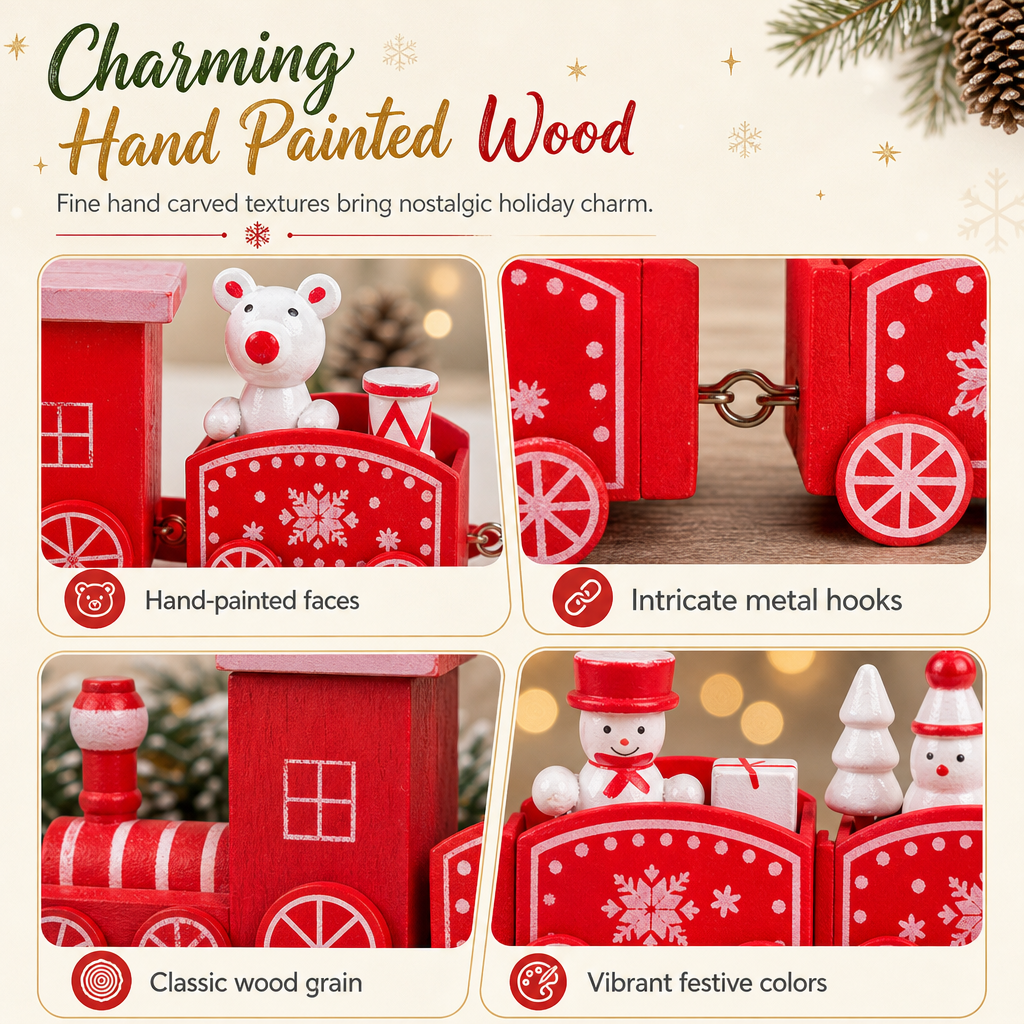 📢📢 50% OFF🎄Mini Christmas Train Ornament – Festive Tabletop Decor, Window Display & Cake Topper