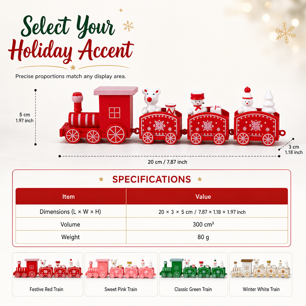 📢📢 50% OFF🎄Mini Christmas Train Ornament – Festive Tabletop Decor, Window Display & Cake Topper