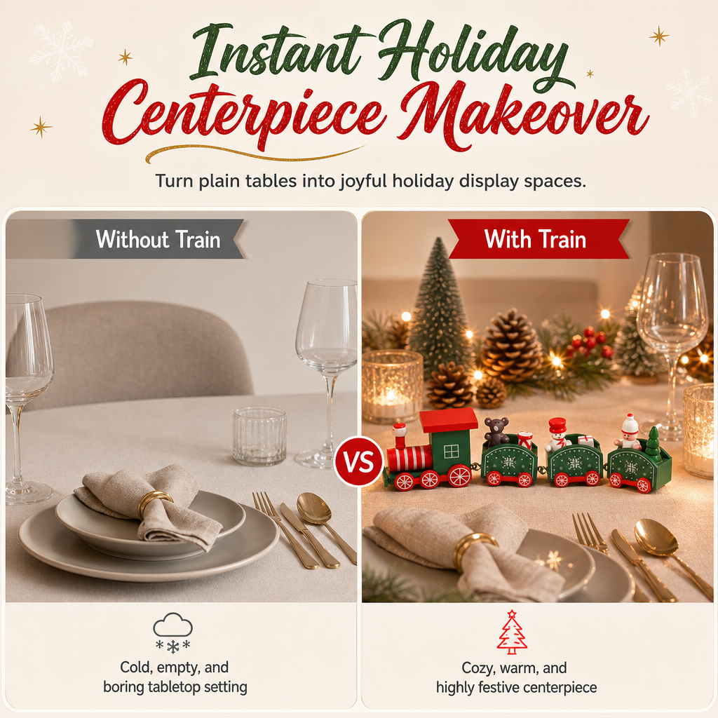 📢📢 50% OFF🎄Mini Christmas Train Ornament – Festive Tabletop Decor, Window Display & Cake Topper