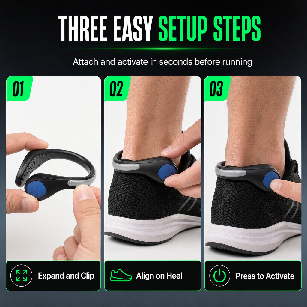 📢📢50% OFF !! ⏰LED Glowing Shoe Clip Light Flashing Safety Warning Light for Night Running and Cycling