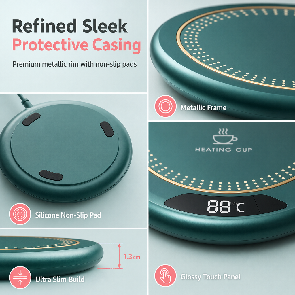 Electric Coffee Mug Warmer with 3-Temp Settings