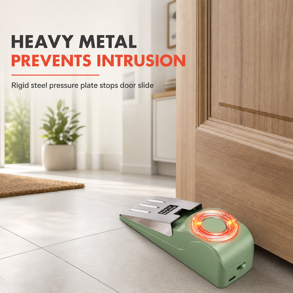 Portable Security Door Stop Alarm and Door Stopper Blocker with Siren for Home Hotel Travel and Personal Safety