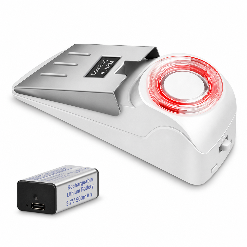 Portable Security Door Stop Alarm and Door Stopper Blocker with Siren for Home Hotel Travel and Personal Safety