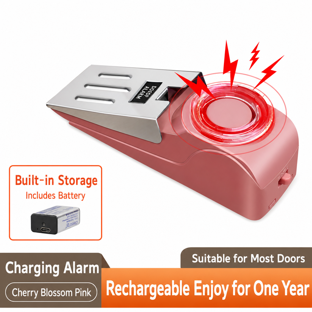 Portable Security Door Stop Alarm and Door Stopper Blocker with Siren for Home Hotel Travel and Personal Safety