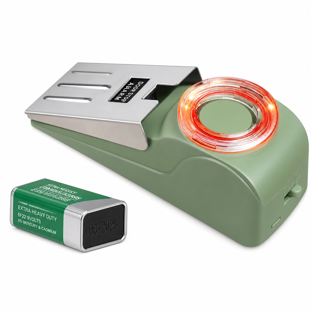 Portable Security Door Stop Alarm and Door Stopper Blocker with Siren for Home Hotel Travel and Personal Safety