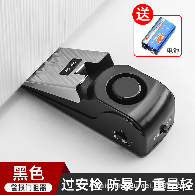 Portable Security Door Stop Alarm and Door Stopper Blocker with Siren for Home Hotel Travel and Personal Safety