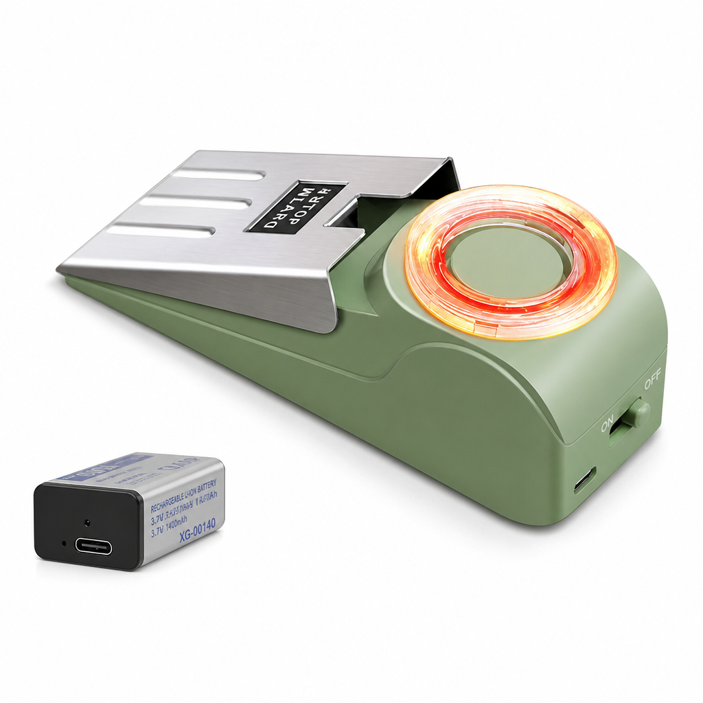 Portable Security Door Stop Alarm and Door Stopper Blocker with Siren for Home Hotel Travel and Personal Safety