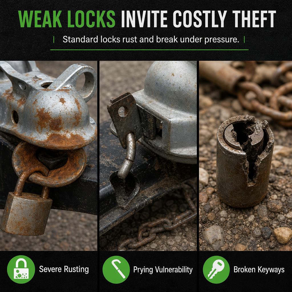📢📢 50% OFF! 🔒 Heavy-Duty Trailer Coupler Lock – Hardened Steel & Powder-Coated Protection for Parked Trailers