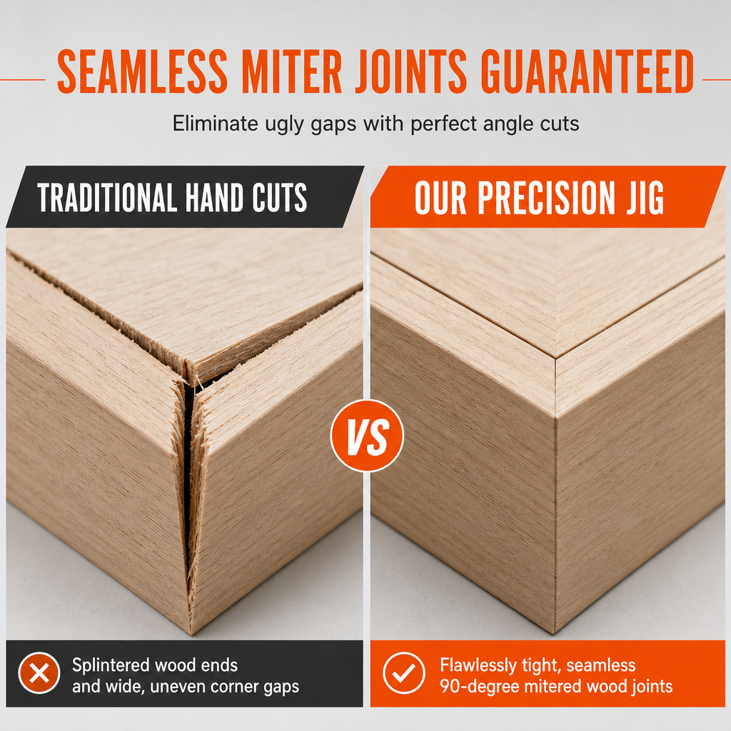 📢📢 50% OFF📐Precision Miter Cutting Guide – 45° & 90° Angles with Scale Markings for Door Frames and Wood Trim