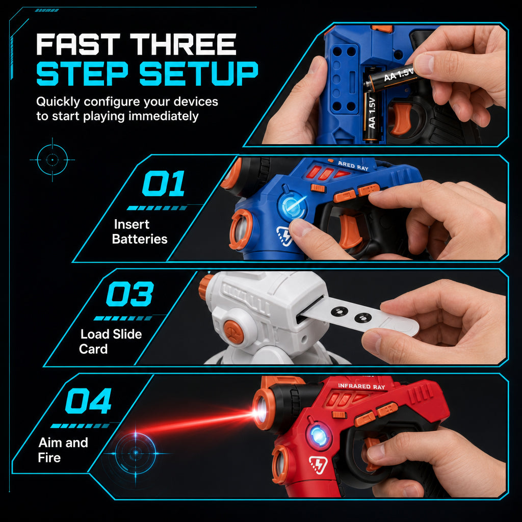 🎄Celebrate the Christmas Sale with 50% Off！！🎁Kids Infrared Laser Battle Toy Gun Set with 2 Mini Pistols and 1 Projector featuring Sound and Light