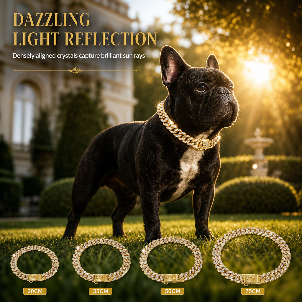 💎 Iced-Out Cuban Dog Collar – Bold, Secure & Fur-Friendly ✨