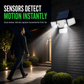 Solar Outdoor Wall Light with Dual Motion Sensors for Garden Yard and Fence Lighting